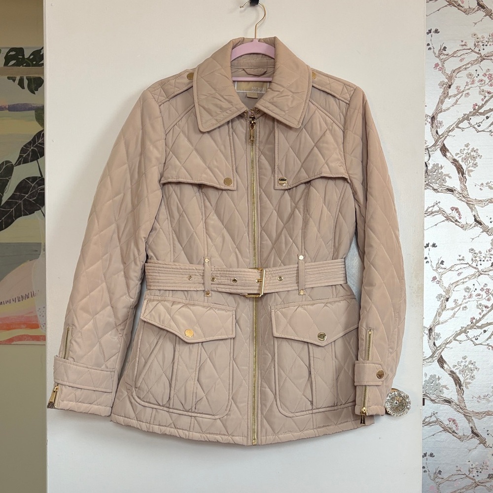 Michael Kors Women's Quilted Tan Jacket